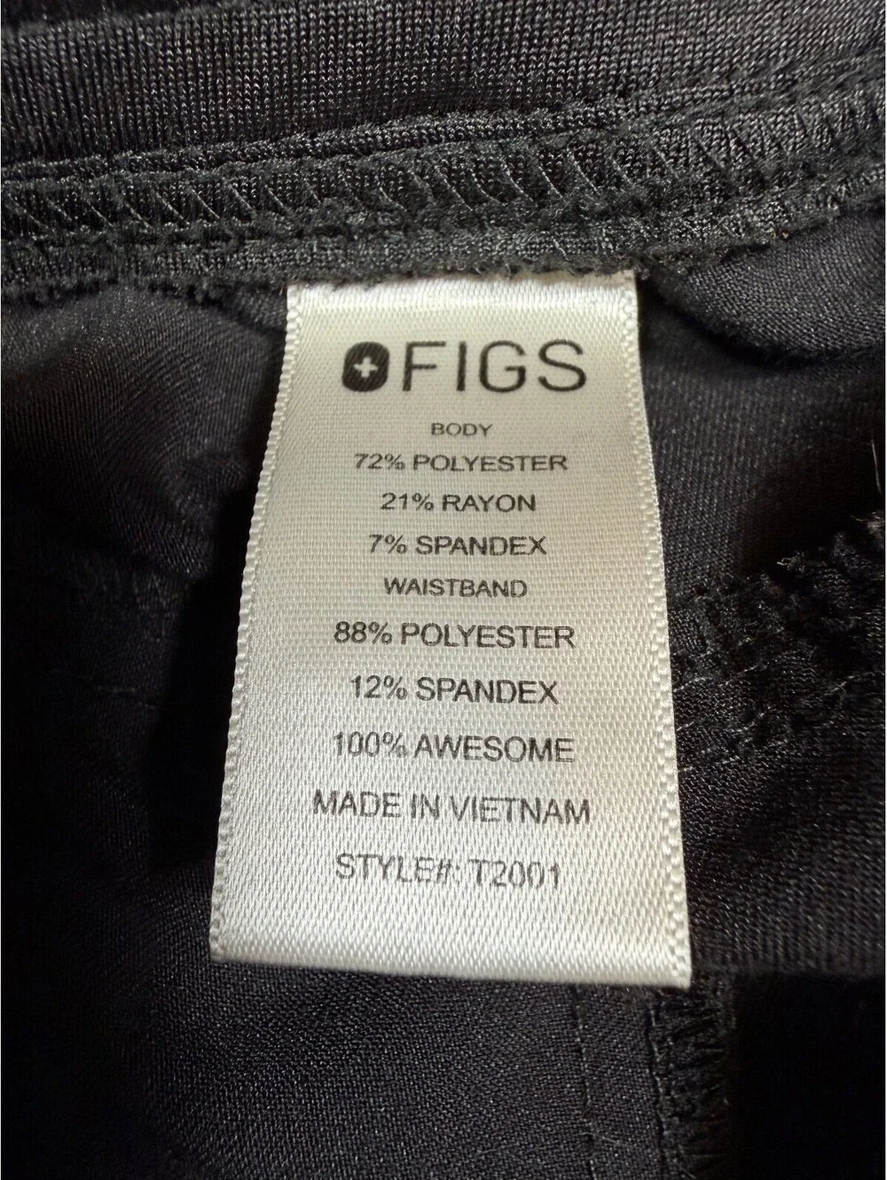 FIGS Mens Axim Straight Leg Scrub Pants Small Black Technical Cargo Drawstring